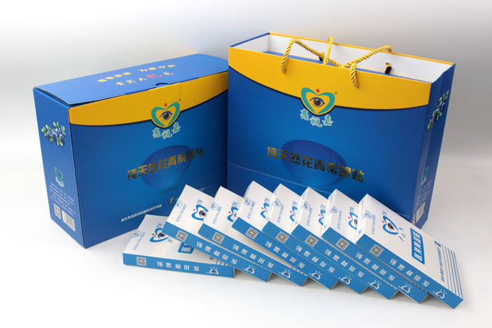 哪里可以做禮盒包裝？護(hù)眼神器亮視嘉護(hù)眼貼禮盒包裝+手提袋套裝出自長沙印刷廠